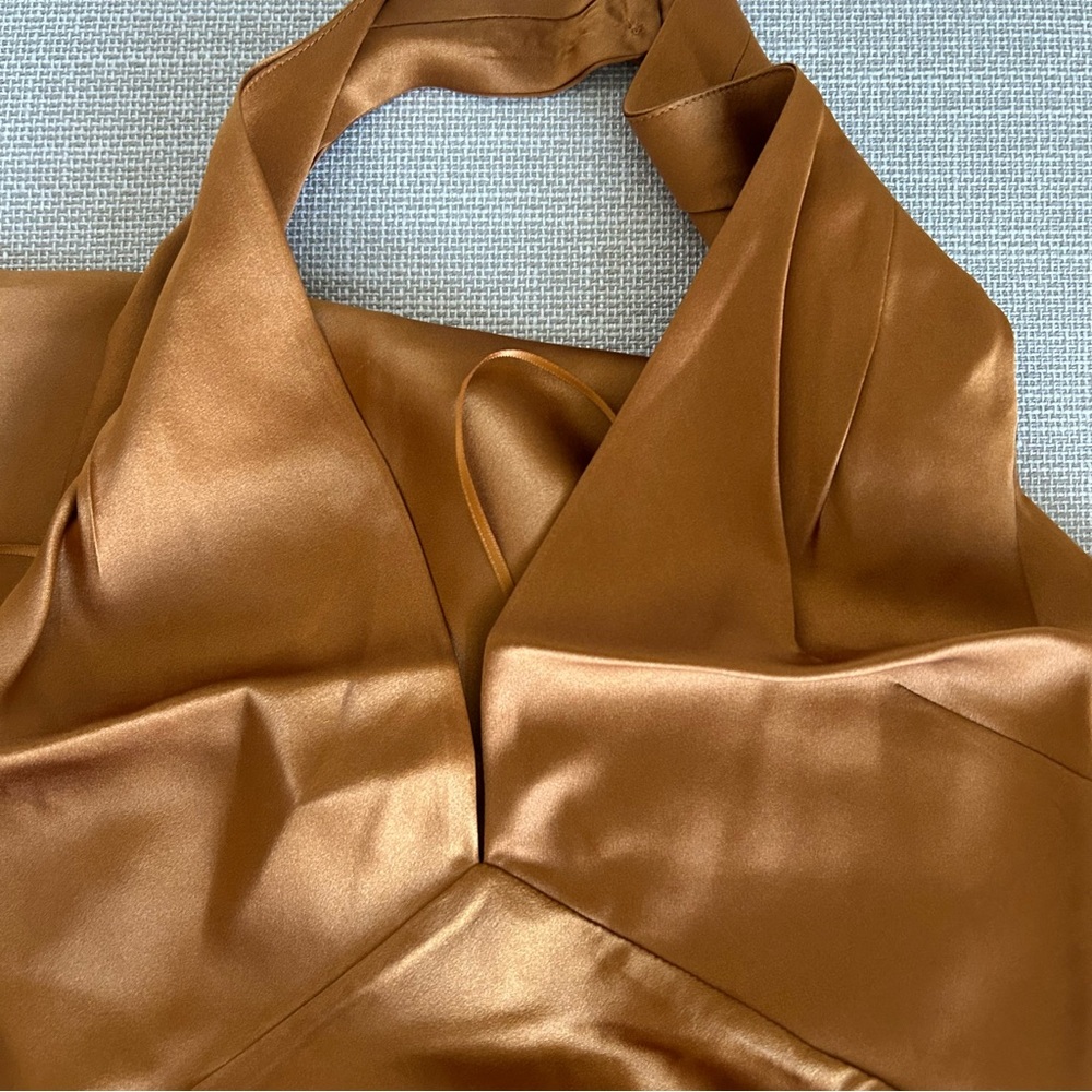NWT Reformation Daniela Silk Maxi Dress Gown - Copper Party Cocktail Event - Picture 6 of 9